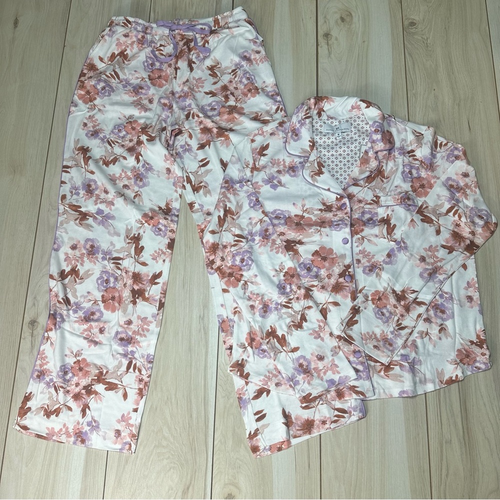 Karen Neuburger Women's Pajama Set RLK0336 Natural Floral 2PC NWT Size Medium